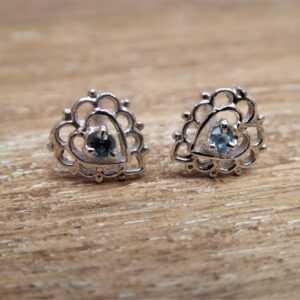 silver heart earrings